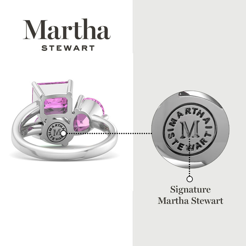 Martha Stewart 3 3/4ctw. Pink Sapphire Three Stone Cluster Ring In Sterling Silver image number null